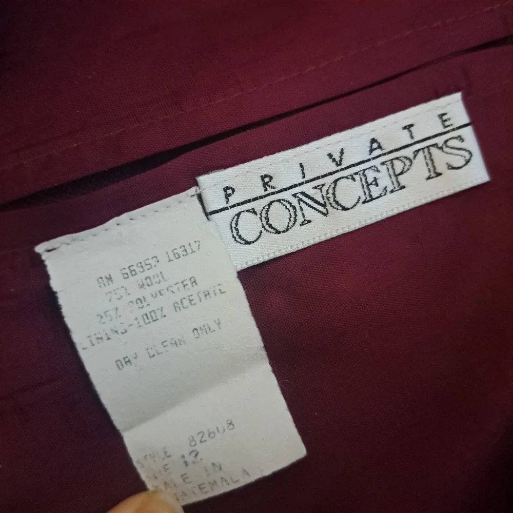 VTG Private Concepts Wool Blend Pencil Skirt Purple‎ Textured Size 12 82808